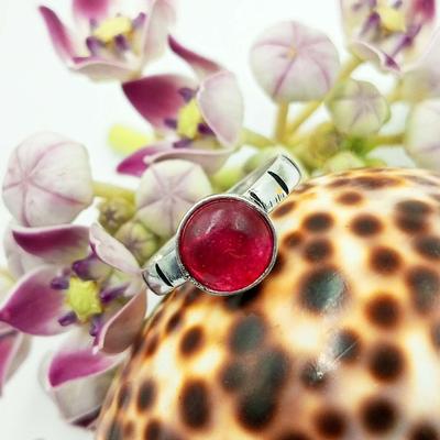 Pink Ruby Gemstone 925 Sterling Silver Plated Ring Jewelry PQY-IJ3352