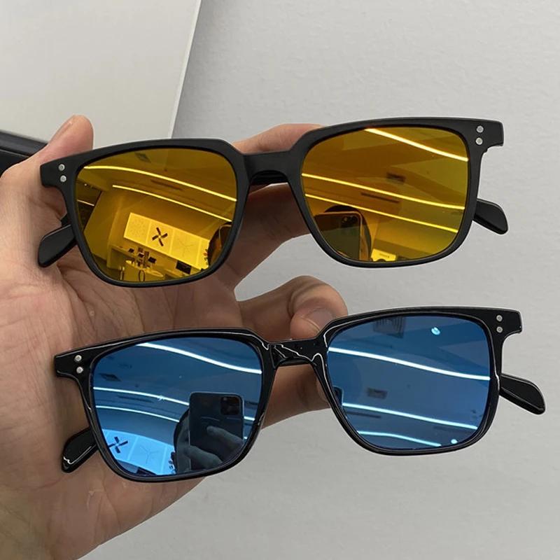 Trendy Square Driver Sunglasses Men Vintage Shades Male Sun Eyeglasses Brand Design Mirror Vintage Retro UV400 Outdoor Use Shades Gafas De Sol