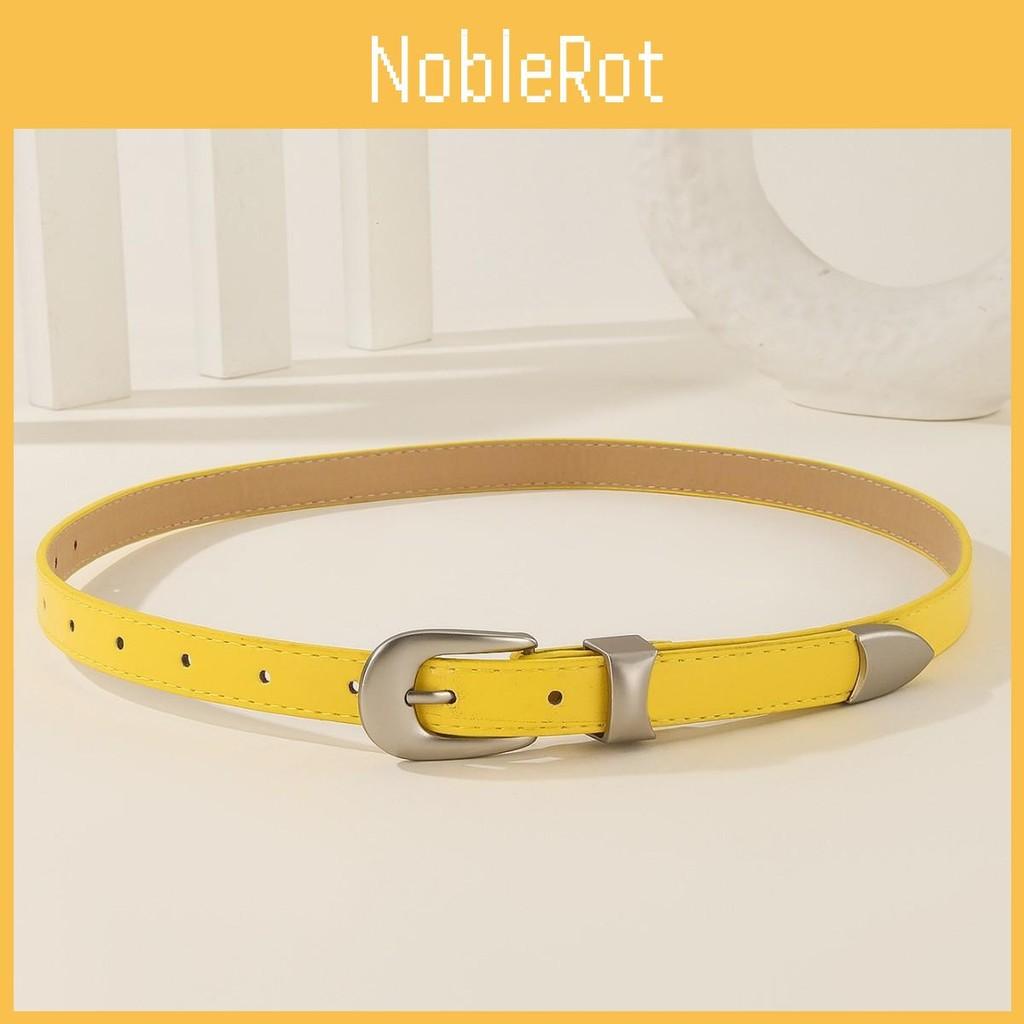 Solid Color Simple Metal Buckle Decoration Women Casual Belt For Daily Use