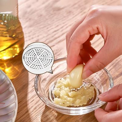 Glass Garlic Grater Bowl, Manual Ginger Mincer Plate, Multifunctional Seasoning Dish for Ginger Garlic Paste, Kitchen Grinding Tool