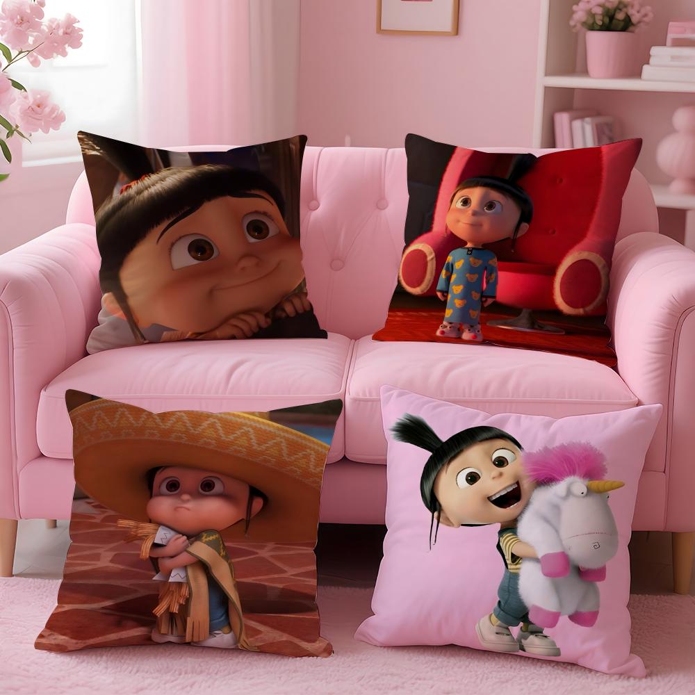 A-Agnes cute Cushion Cover 2-in-1 Reversible Plush Pillow Cover | Car/Sofa/Bed | Perfect Gift