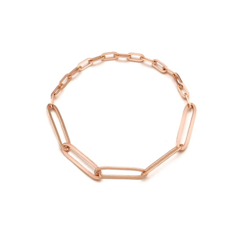 Tirr Lirr 14K Pink Gold Flat Oval Chain Ring TRSK4P21091M