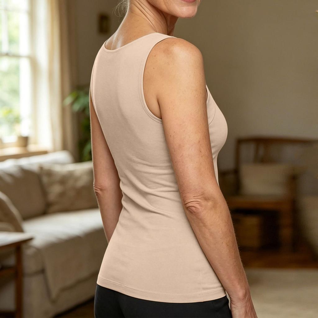 Womens Sleeveless Tank Top Casual Basic Vest Soft Fabric Relaxed Fit Round Neck Lightweight Shirt for Daily Wear