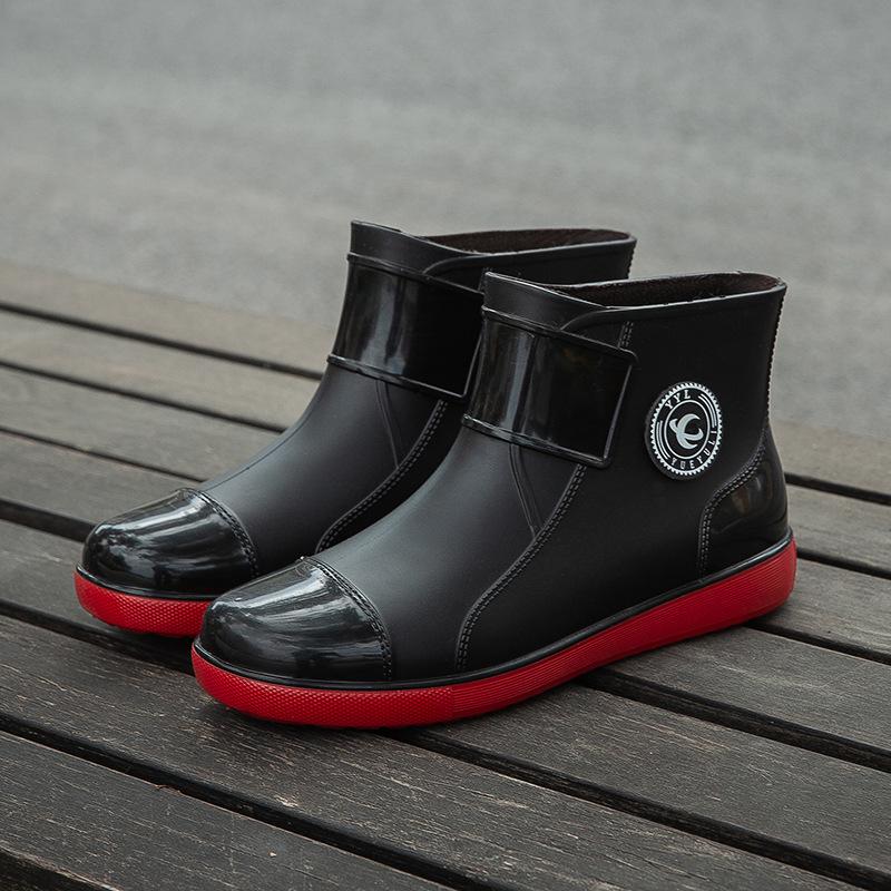 Fashion Rain Boots Men Casual Waterproof Shoes 2025 New Anti-slip Men Working Boots Wear-resistant Rubber Shoes for Men Outdoor