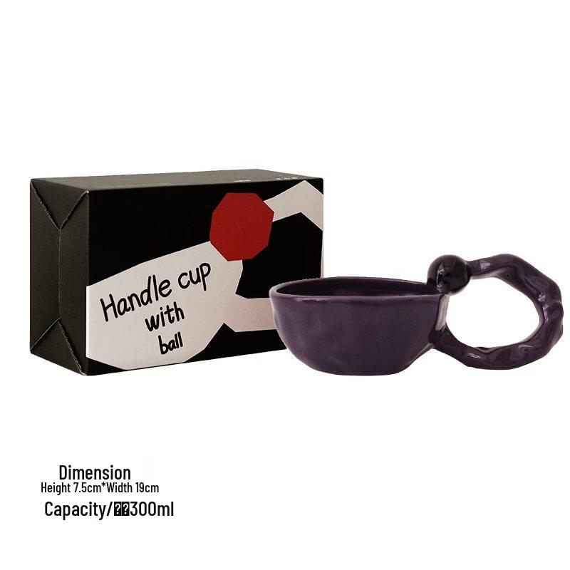 Ceramic Ball Handle Coffee Mug