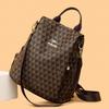 Versatile Floral Retro Backpack-Handbag: Multifunctional, Portable, Single/Double Shoulder, Large Capacity, Casual & Fashionable.