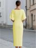 2026 Elegant One-Shoulder Solid Color Summer Dress for Women