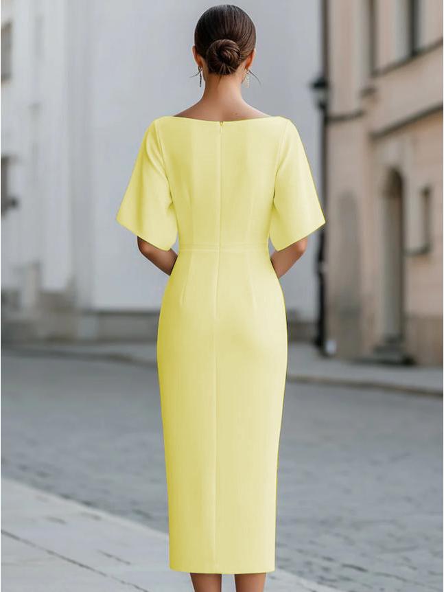 2026 Elegant One-Shoulder Solid Color Summer Dress for Women