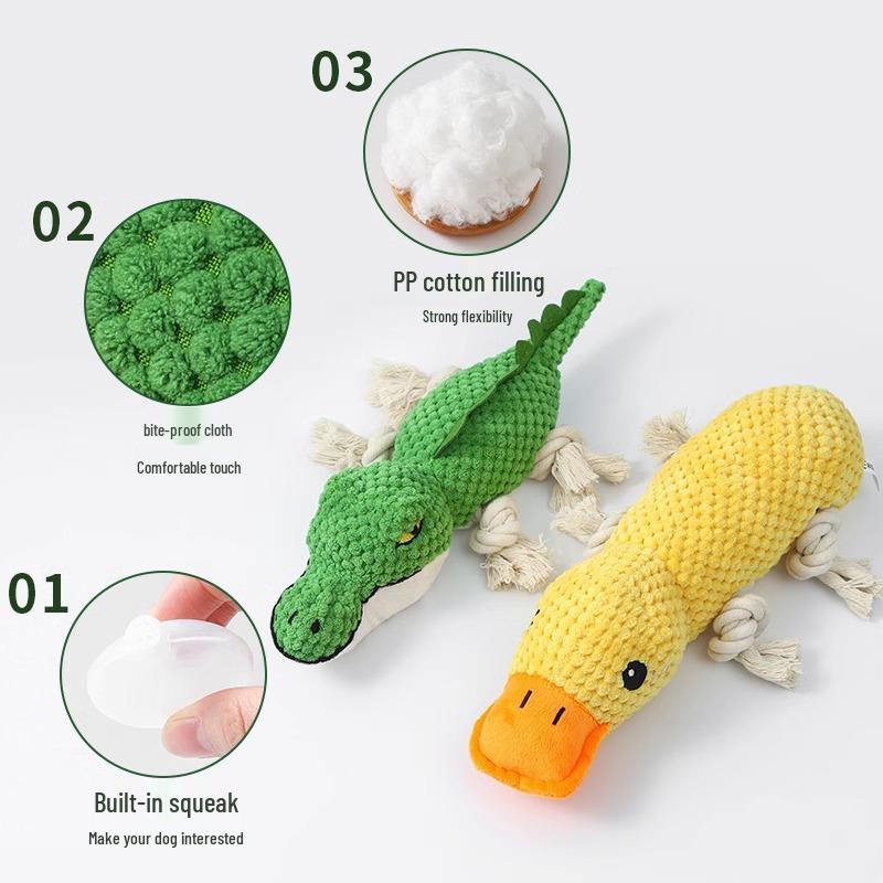 Bite-Resistant Sounding Plush Dog Toy for Small Breeds - Teething & Boredom Relief
