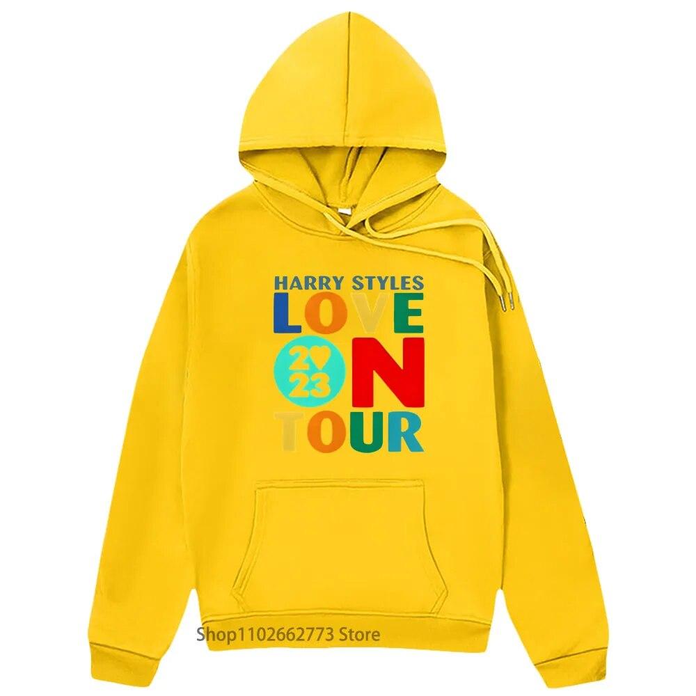 

Толстовки для концертов Love O Tour, унисекс, винтажная толстовка Harrys Haus с капюшоном, хип-топы в стиле поп-музыки, одежда Kpop, женский зимний пуловер 4XL
