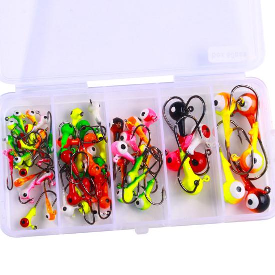 60/75Pcs Fishing Lure Hooks Kit Super Sharp Rustproof Corrosion Resistant Portable Freshwater Metal Hooks Fishing Jig Set