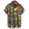 Camisa de Playa Casual de Moda Patrón 3D de Luchador Camiseta Retro Manga Corta Vacaciones al Aire Libre Camisa para Hombre y Mujer