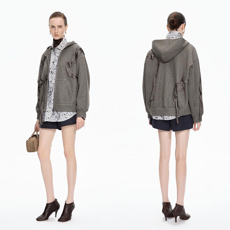 JNBY Women's Loose Hooded Zipper Sweatshirt