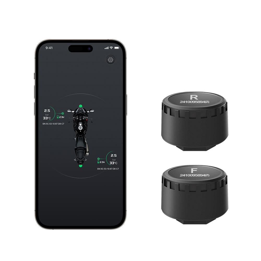 

Мотоциклетная TPMS 2 датчика Bluetooth Система контроля давления в шинах для телефона Диагностический набор Аксессуары для мотоцикла External black