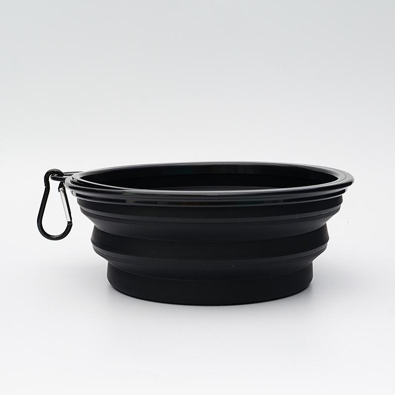 Collapsible Pet Silicone Dog Food Water Bowl Outdoor Camping Travel Portable Supplies Dishes with Carabiner Pet Supplies Cat and Dog Universal Basin