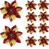 8pcs Snowflake Like Christmas Tree Flowers Gold/Silve Party Decoration  Christmas