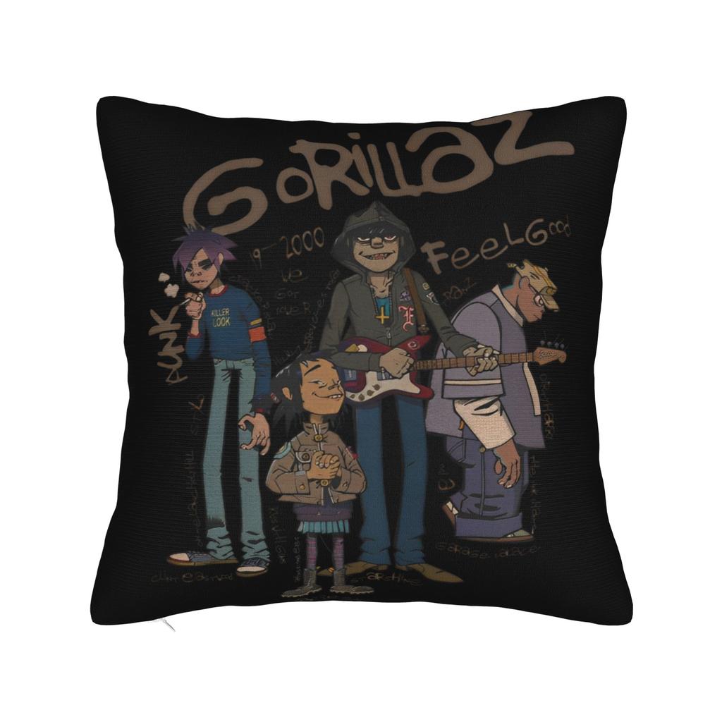 Gorillaz Pillowcase Accessories Printing Cushion Cover Pillow Covers Car Decor Zipper Multi Size