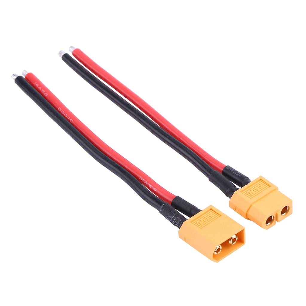 2Pcs Set XT60 Female, Adapter 14AWG Silicone Cable xt 60 connectors Male Connector stecker xt60 kabel Wire RC Accessory