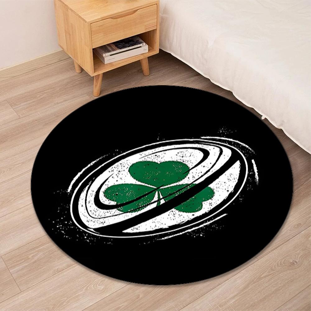 Ireland Rugby Printed Round Rug Carpet Chair Rug Area Rug Entryway Doormats,for Office Chair Living Room Bedroom Kitchen Room.