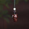 Tiger Blessings Zodiac Phone Charm: Creative Wood Carved Pendant & Keychain Gift