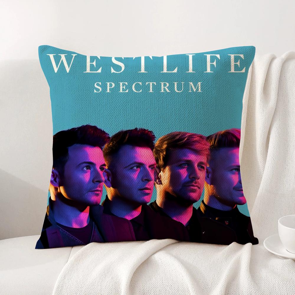 WWestlife The Twenty Tour Cushion Cover Natural Linen Organic Fabric DoubleSided Printing Sofa Home Decor Breathable