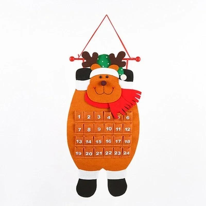 Creative Santa Claus Elk Non Woven Christmas Countdown Calendar Christmas Home Decoration Christmas Countdown Calendar Decor