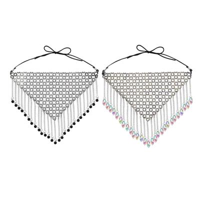 Funkelnde Strass-Netzmaske Kristall-Gesichtskettenmasken für Bauchtanzshows Maskenballmasken Kostümzubehör