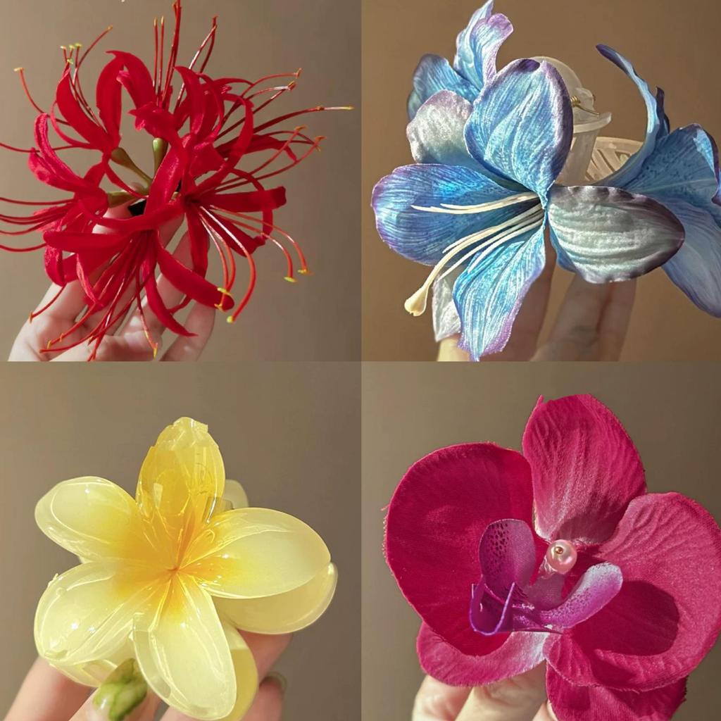 Rote Spinnenlilie Acryl Haarspange: Retro chinesischer Stil Haarschmuck