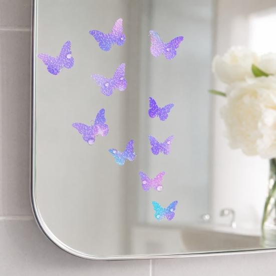 Yousheng Glow in The Dark Butterfly Wall Decals, Luminous Butterfly Stickers, Colorful Removable Self-Adhesive Decals for Girls Bedroom, Kids Baby