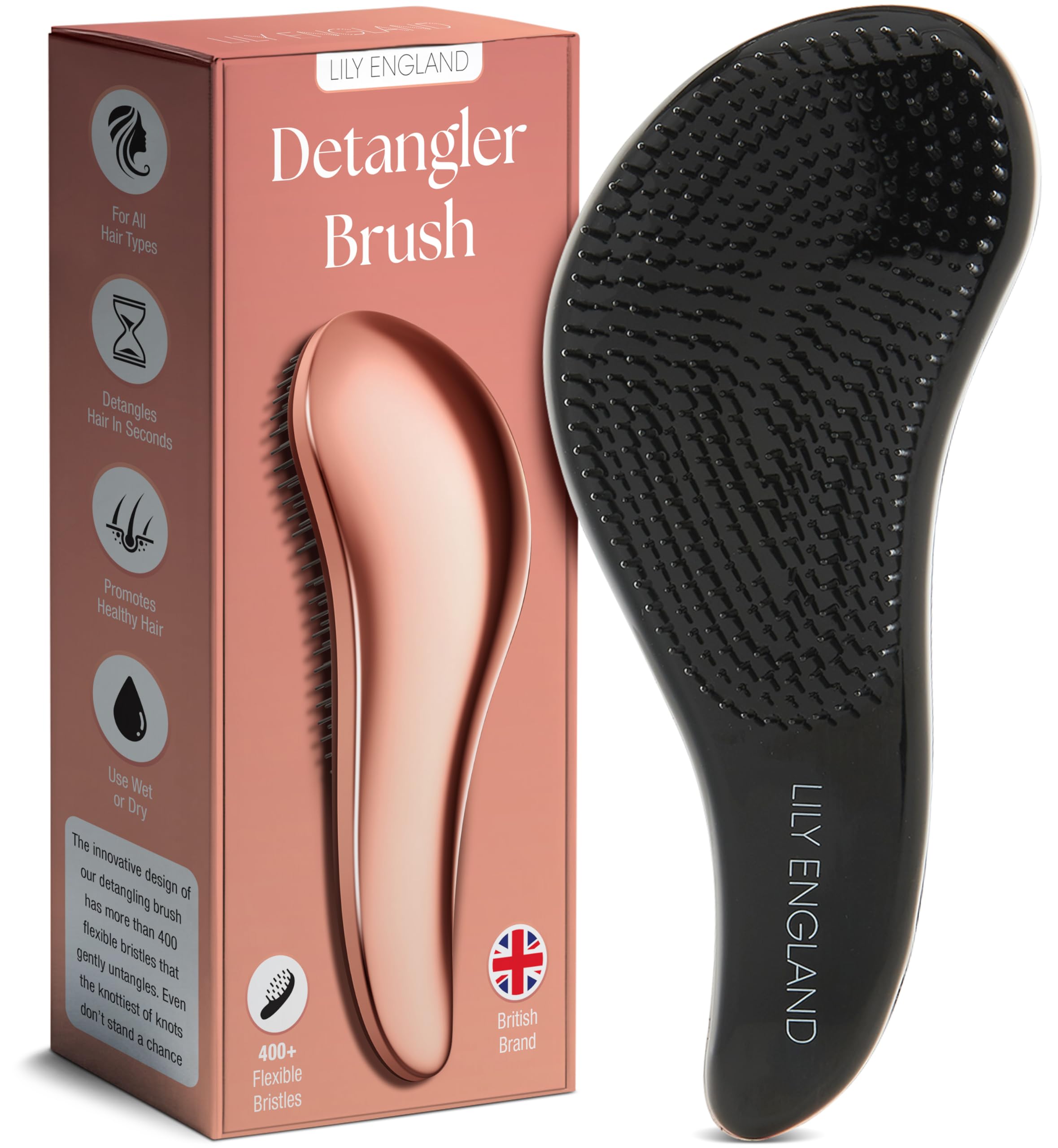 

Lily England Hair Beautiful Shiny Hair Care Beauty Wet Scalp Healthy Prevents Scalp British Salon Stimulates Blood Gift for Smooth Hair Brush,