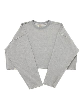A NOTHING Vintage P. Dyeing Cut-Out Crop-Tee (Gray)