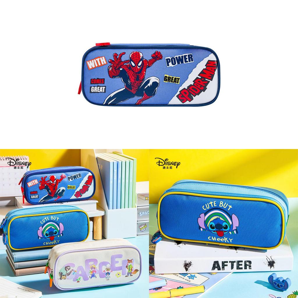 Spider Man Kids Pencil Case With Dual Layers Cartoon Stationery Storage For Elementary School