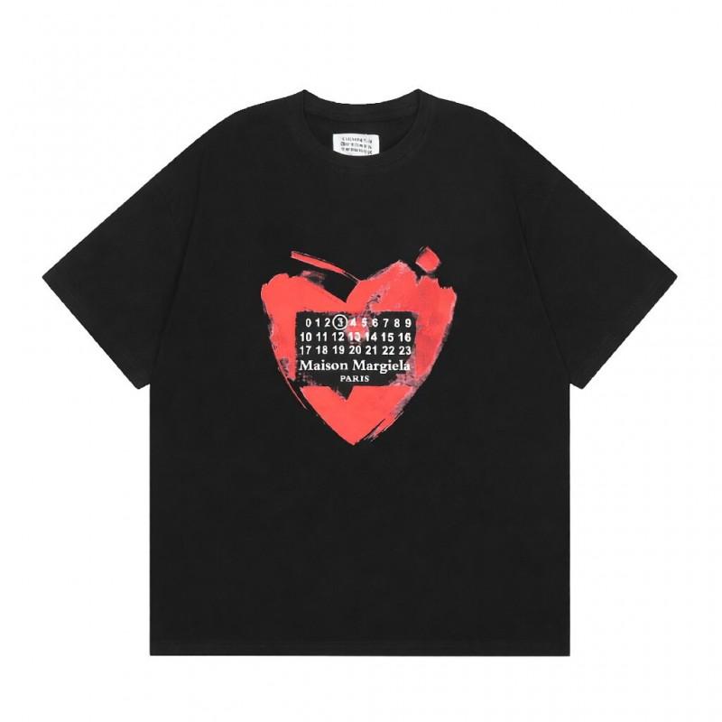 Digital Print MM6 Cotton T-Shirt Men Women Short Sleeve Casual Top 230g