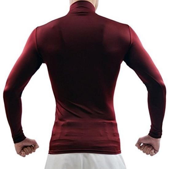 SSK Baseball Fitted High Long General Use Red Undershirt, Neck, Sleeve, (Dark (22), S)