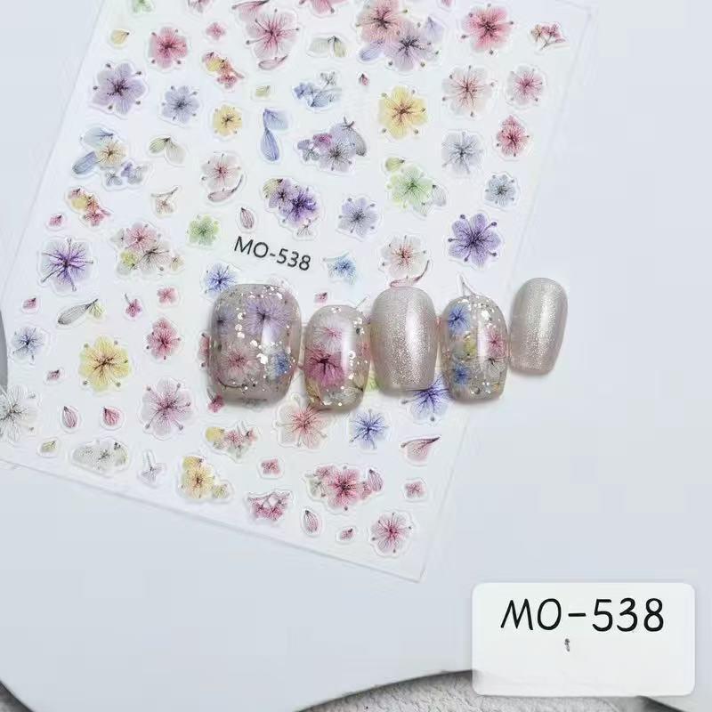

Ins Air-dried Flower Manicure Sticker Gradient Smudge Colored Dried Flower Embossed Texture Texture Small Decal Glitter Powder Small Flowers (538)