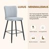 101cm High Light Grey PU Material Bar Chair Two-Piece Set: Ergonomic Backrest, Comfortable and Stylish.