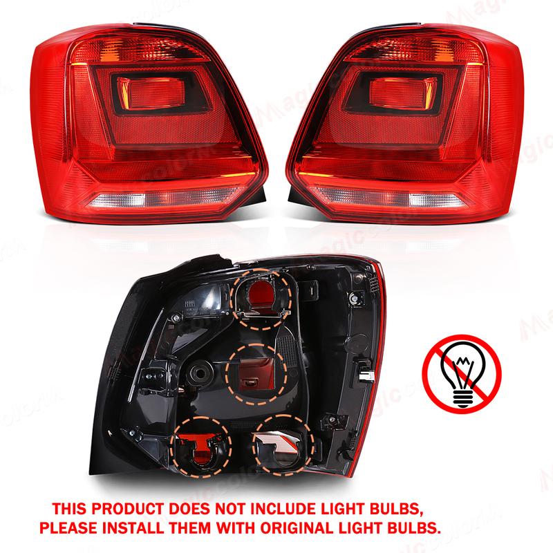 Right/ Left Tail Light For VW Polo 6C Hatchback 2014 2015 2016 2017 Reversing Brake Light Warning Stop Lamp Without Bulb