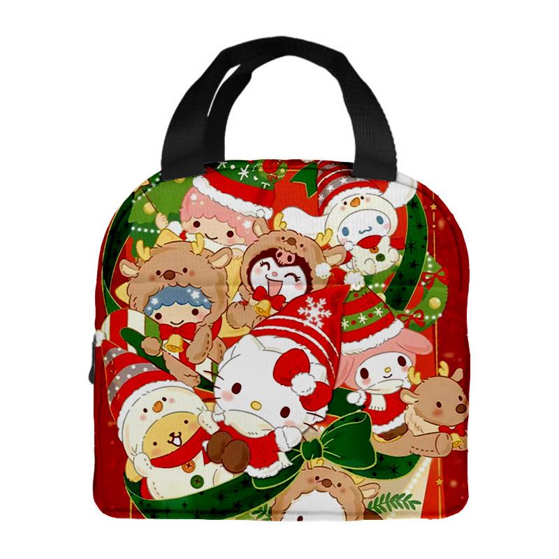 Portable Lunch Box Bag Cartoon Thermal Insulation Bag Lunch Bag Christmas