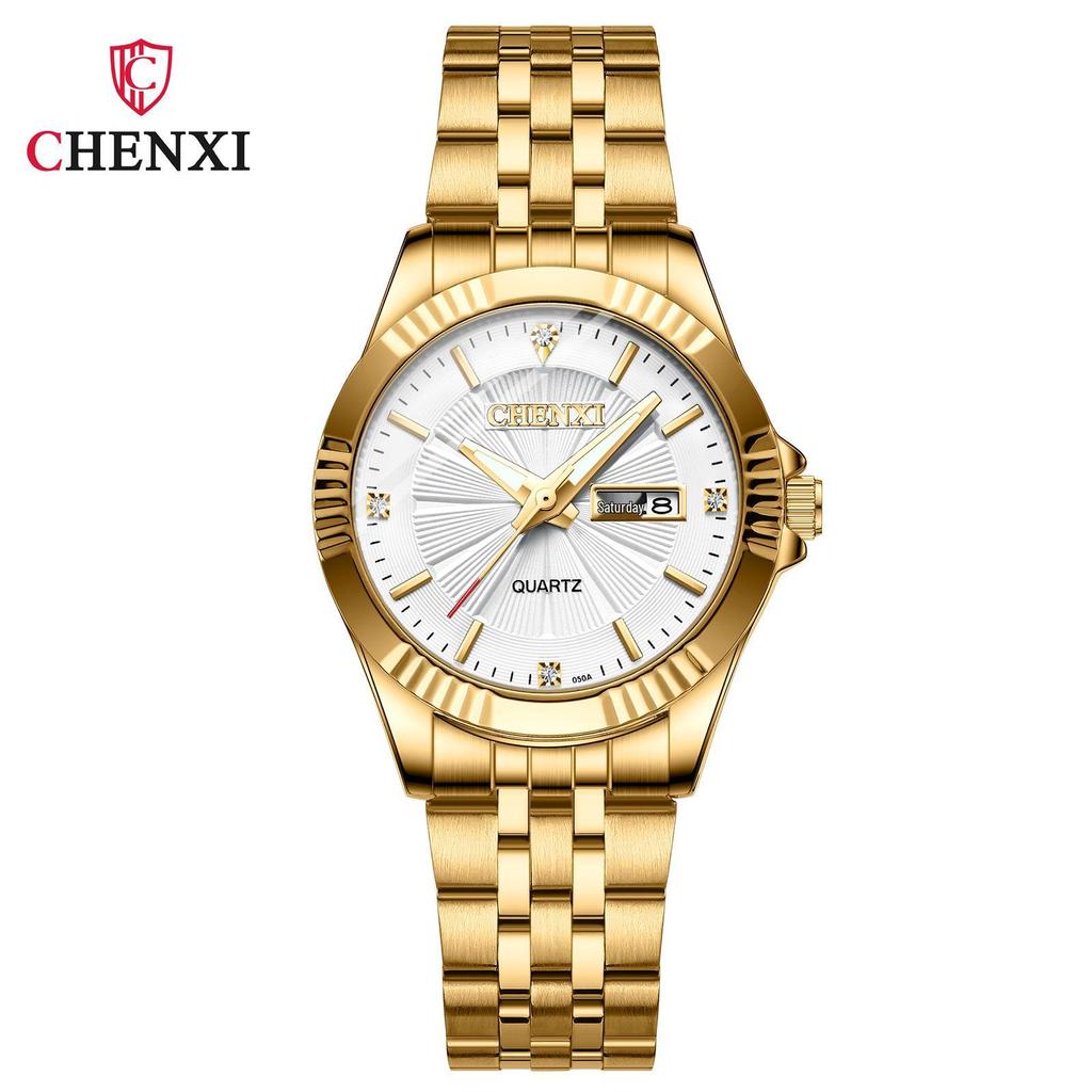 Men's Stainless Steel Double Calendar Waterproof Wristwatch - Cross-border Bestseller for Couples