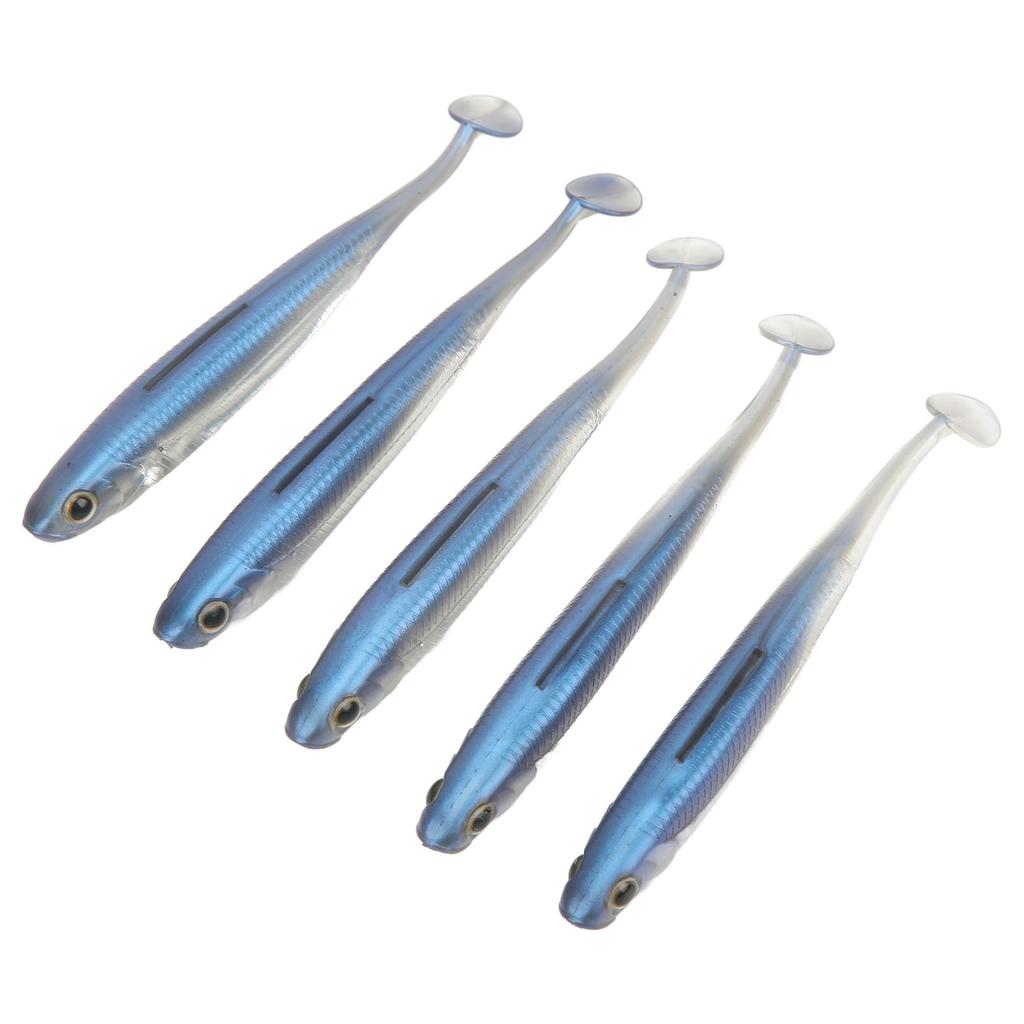 5KS Měkká rybářská nástraha Zvětšený ocas Cívka Snadné použití Přenosná Simulační rybářská nástraha pro rybáře Modrá