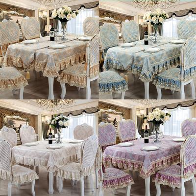 Față de masă din in cu dantelă, Față de masă tip steag, Huse pentru scaune, Broderie de înaltă calitate, Jacquard, Dreptunghiular, Husa pentru masă de bucătărie europeană A