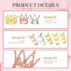 M-Modern-166 Pcs Crown Decor For Flower Bouquet With 6 Crown Cake Topper 100 Corsage Pins 60 Butterflies