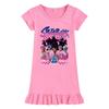 M1229 Kids Girls Sajaboys Kpop Rumi Zoey Mira Print Short Sleeves Ruffle Dress
