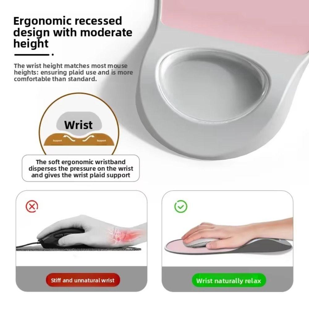 Smooth Surface Ergonomic Mouse Pad Comfortable Wear-resistant Mouse Pad with Wrist Rest Non-Slip Easy Clean Wrist Support Pad
