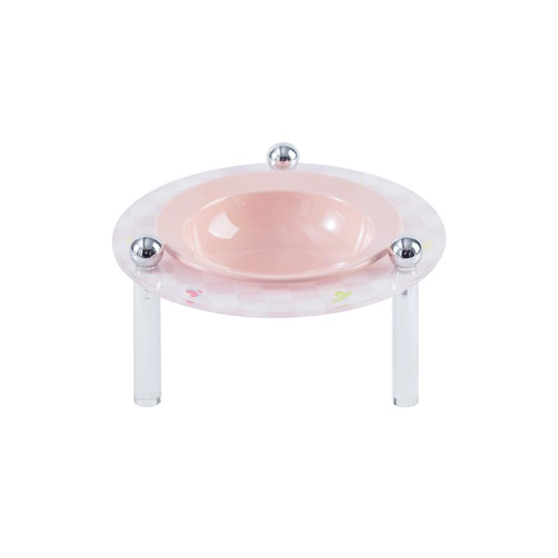 Elevated Ceramic Cats Feeder with Acrylic Stand Cute Pet Bowl Dish Protect The Cervical Spine Anti-Slip Feeder Pet Supplies Gift