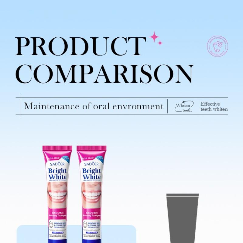 Cherry Blossom Mint Whitening Toothpaste SADOER Clean Teeth Oral Toothpaste