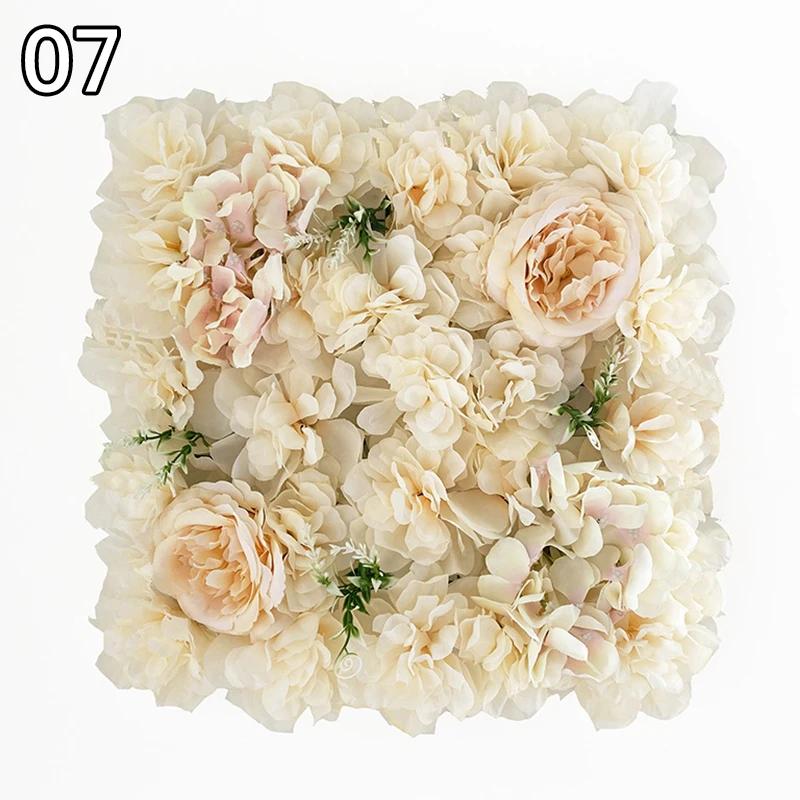 35x35cm Color Artificial Rose Flower Wall Panels Faux Rose Flower Row Stage Backdrop Layout Wedding Proposal Party Home Decor