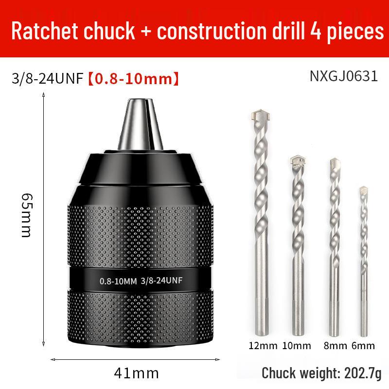 Universal Electric Drill & Screwdriver Converter: Self-Locking Ratchet Head