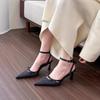 Fashion 2024 Summer Pointed Toe Women Sandals Fashion Street Style Shallow Flats Shoes Ladies Elegant Gladiator