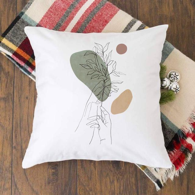 Nordic Geometric Plant Print Cushion Cover Pillow Cases Home Outdoor Balcony Sofa Living Room Aesthetic Decoration Pillowcase